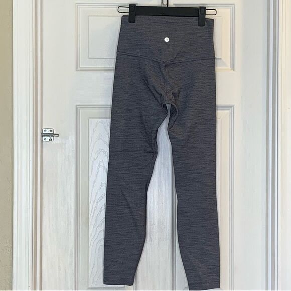 Lululemon Align Pant II 25" Mini Heathered Herringbone Black White Size 4 - Picture 8 of 8